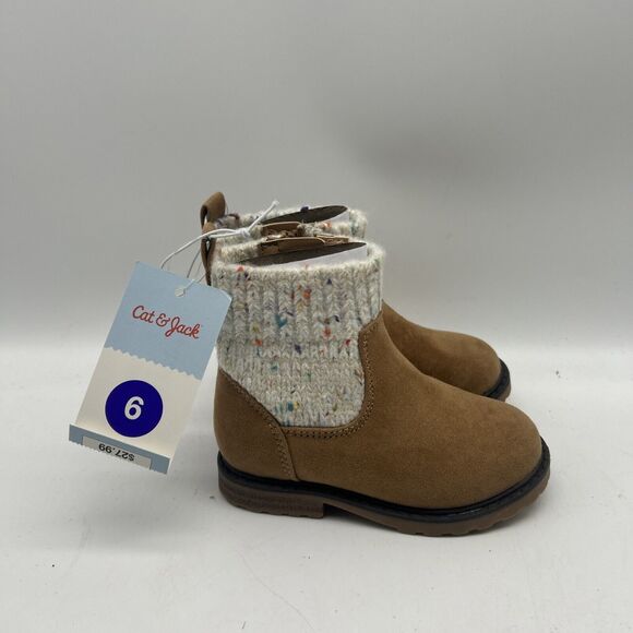 Cat‎ and Jack Booties Toddler 6 Cognac Emmaline Zipper - Picture 1 of 7